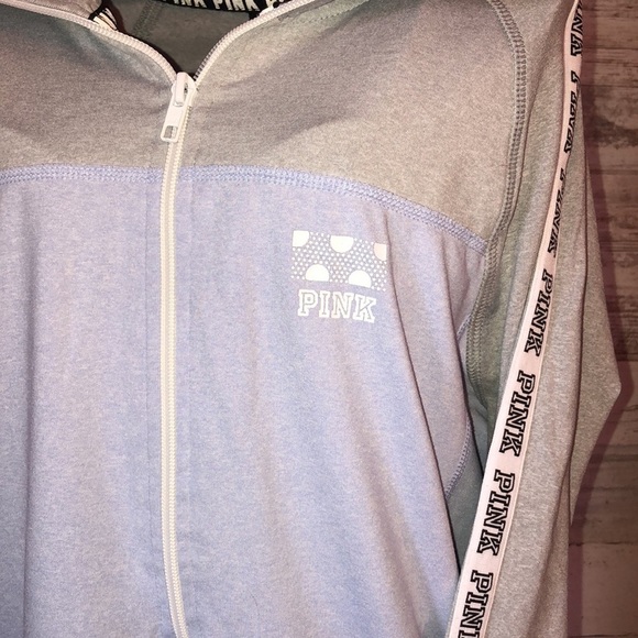 PINK VICTORIA’S SECRET pull over sweatshirt purple and gray quarter zip medium‌ - Picture 4 of 6